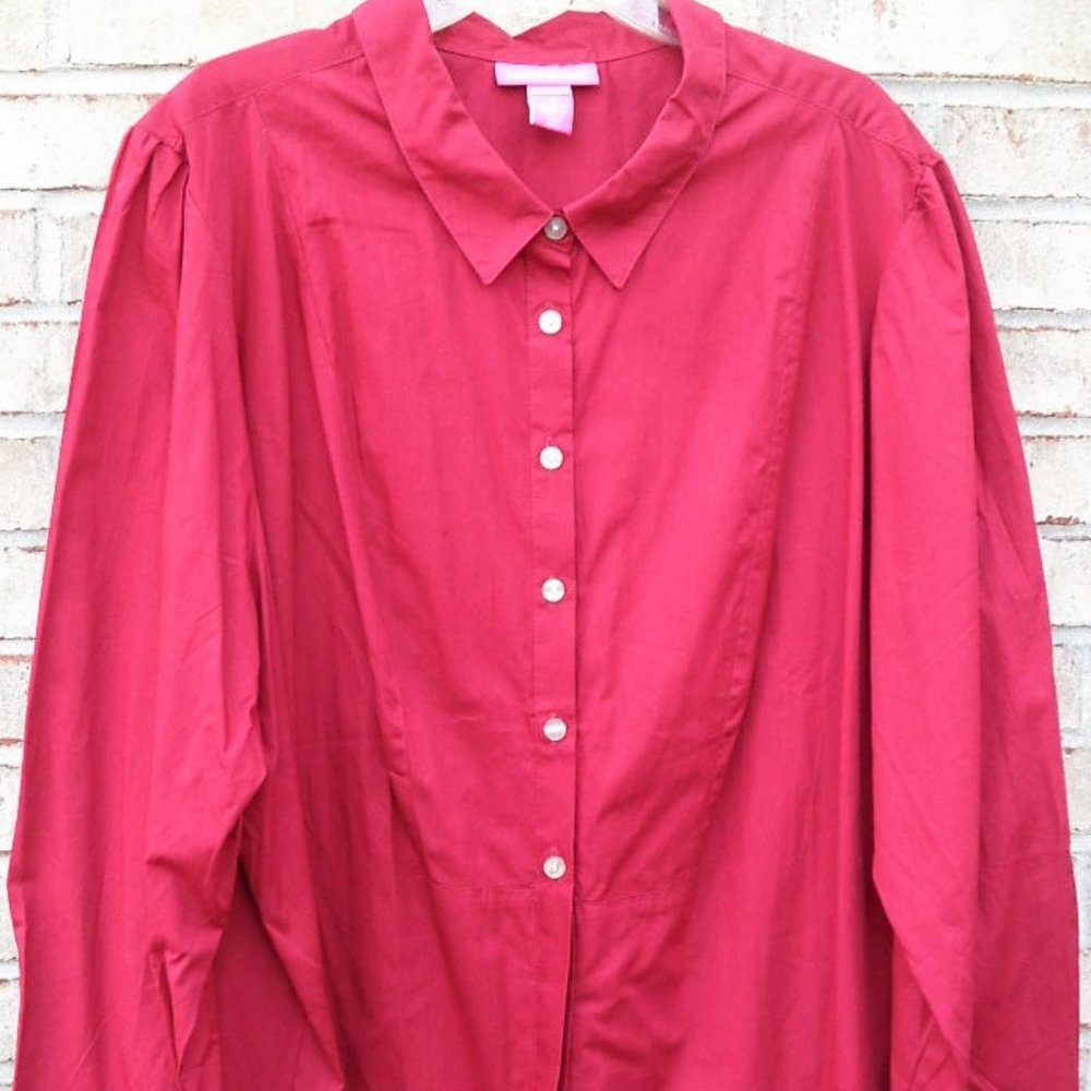 PLUS SIZE Woman Within Button Down Shirt. - Picture 2 of 9